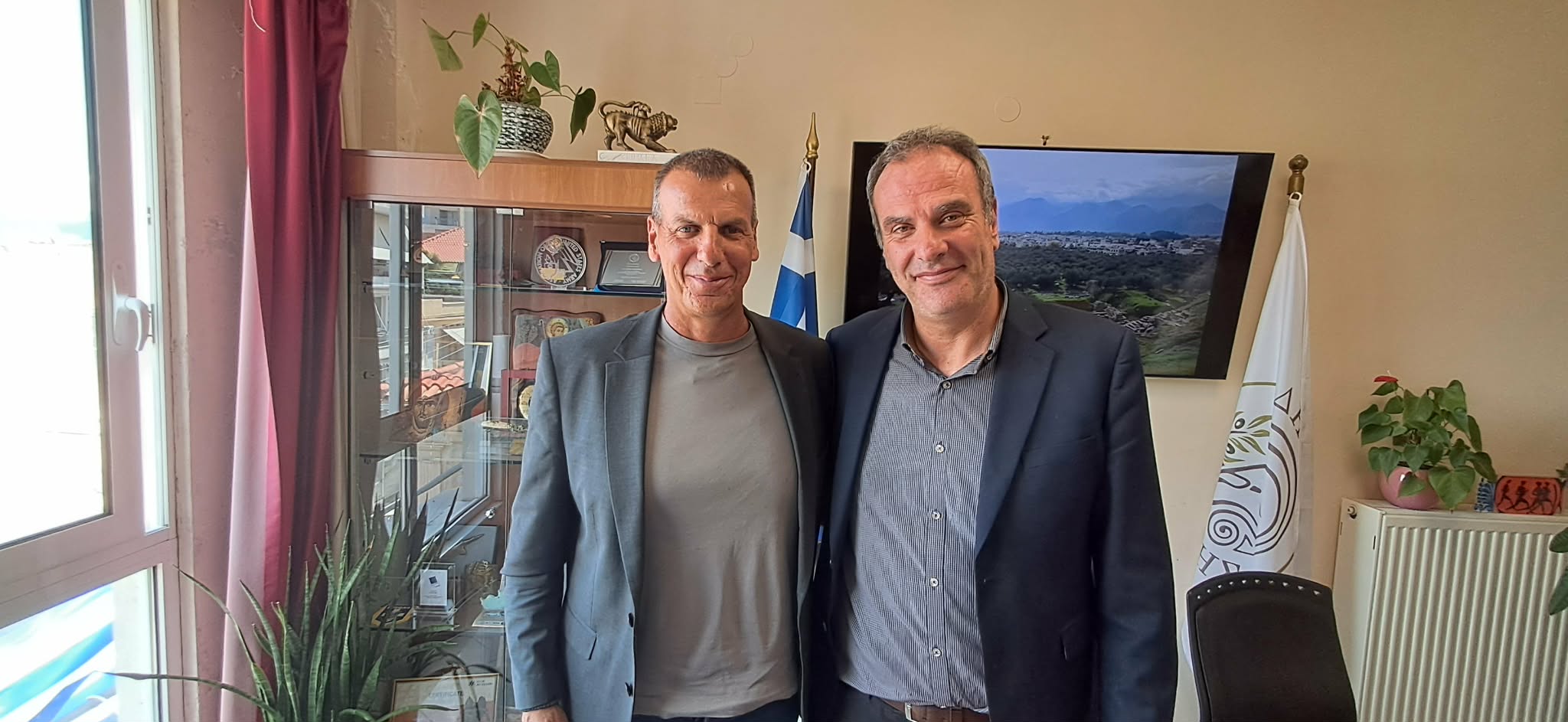 Συνάντηση του Δημάρχου Σπάρτης, Μιχάλη Βακαλόπουλου, με τον Διοικητή του ΟΠΕΚΑ, Επαμεινώνδα Ατσαβέ