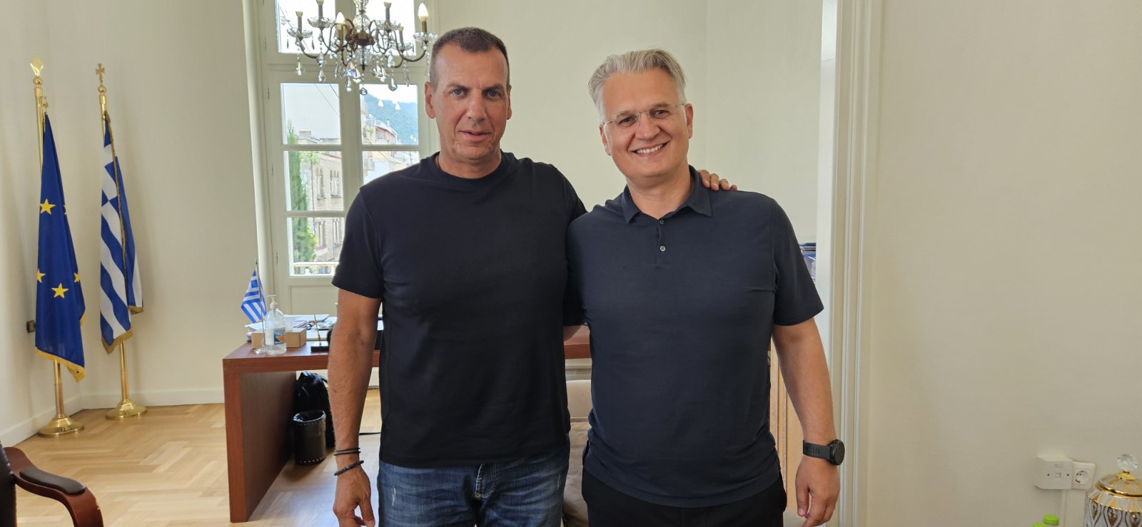 Συνάντηση του Δημάρχου Σπάρτης, Μιχάλη Βακαλόπουλου, με τον Περιφερειάρχη Πελοποννήσου, Δημήτρη Πτωχό